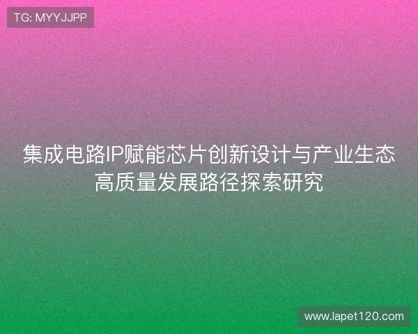 集成电路IP赋能芯片创新设计与产业生态高质量发展路径探索研究 集成电路IP赋能芯片创新设计与产业生态高质量发展路径探索研究